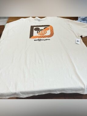Walt Disney World White Graphic Tee with Orange & Black Logo